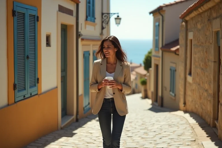 Rue pittoresque d'une ville méditerranéenne du sud de la France évoquant les décors de la série Demain nous appartient